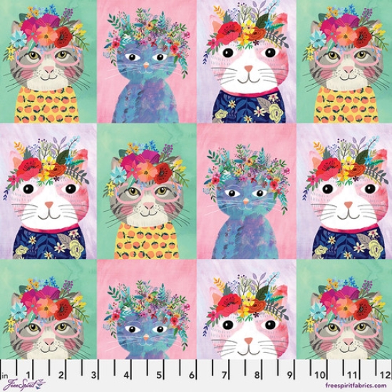 Patchwork Baumwolle - Mia Charro - Floral Kitties - Multi - Floral Pets